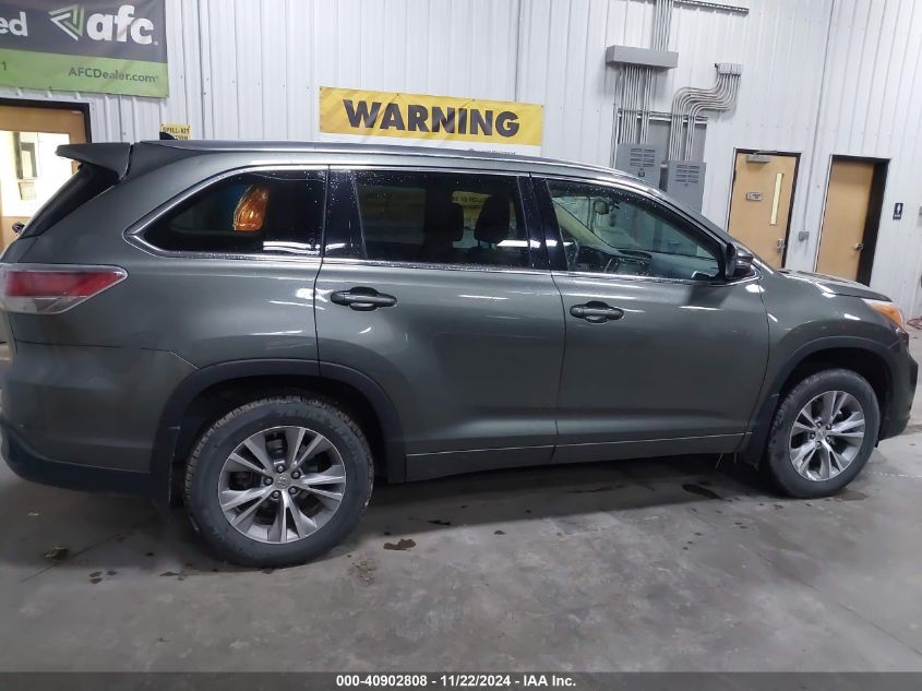 2014 Toyota Highlander Xle V6 VIN: 5TDJKRFH5ES005585 Lot: 40902808