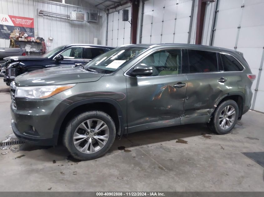 2014 Toyota Highlander Xle V6 VIN: 5TDJKRFH5ES005585 Lot: 40902808