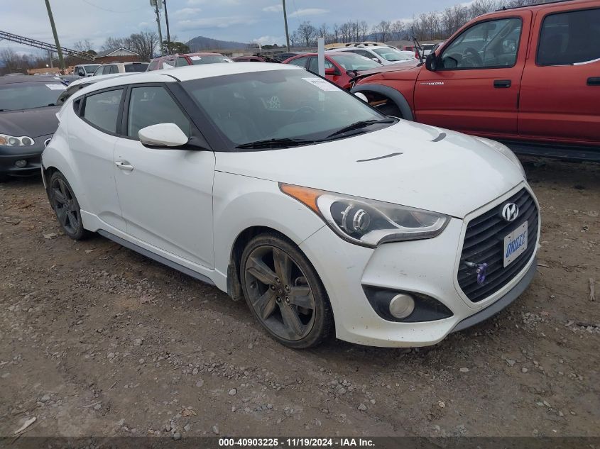 2014 HYUNDAI VELOSTER TURBO W/BLUE - KMHTC6AEXEU208335