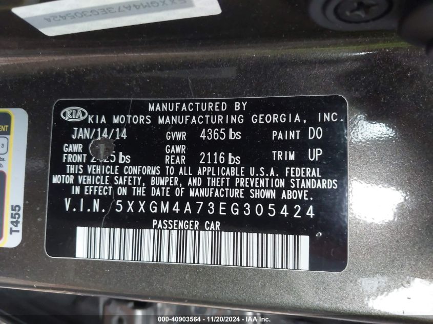 2014 KIA OPTIMA LX - 5XXGM4A73EG305424