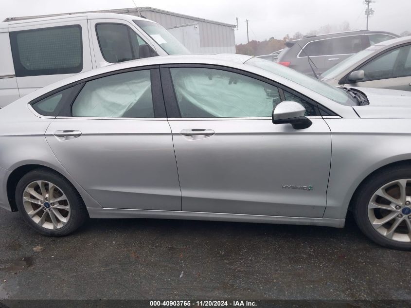 2019 Ford Fusion Hybrid Se VIN: 3FA6P0LU8KR180566 Lot: 40903765