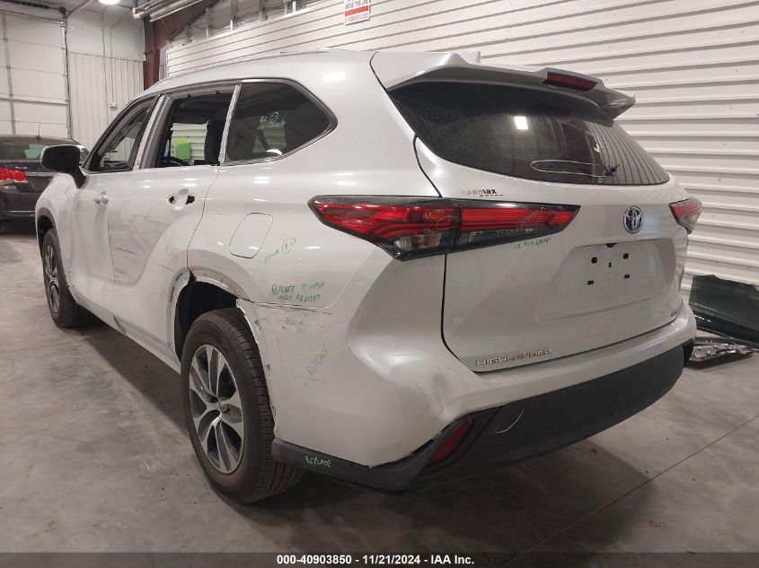 2022 Toyota Highlander Hybrid Xle VIN: 5TDGBRCH5NS545789 Lot: 40903850