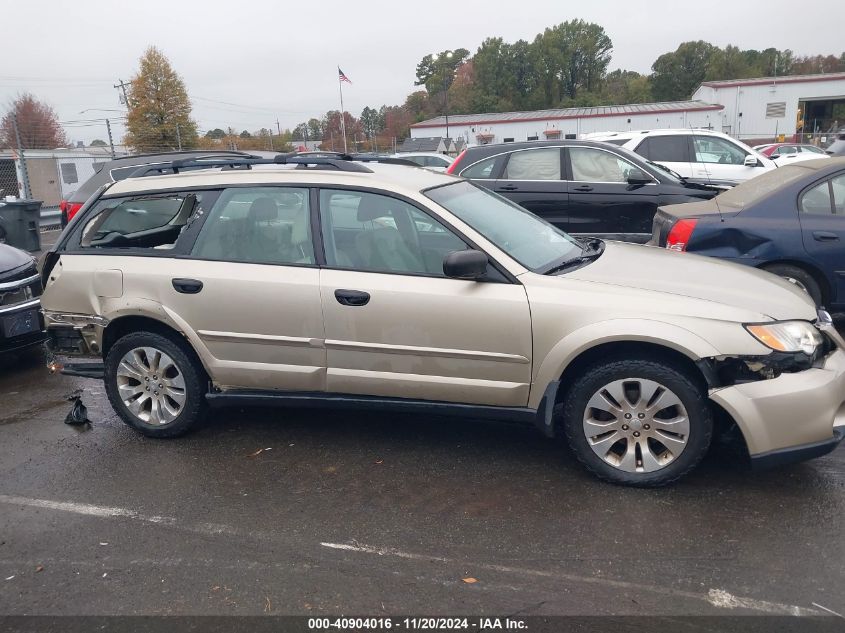 2008 Subaru Outback 2.5I/2.5I L.l. Bean Edition VIN: 4S4BP61C887322710 Lot: 40904016