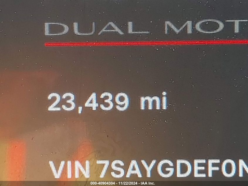 2022 Tesla Model Y Performance Dual Motor All-Wheel Drive VIN: 7SAYGDEF0NF488753 Lot: 40904304