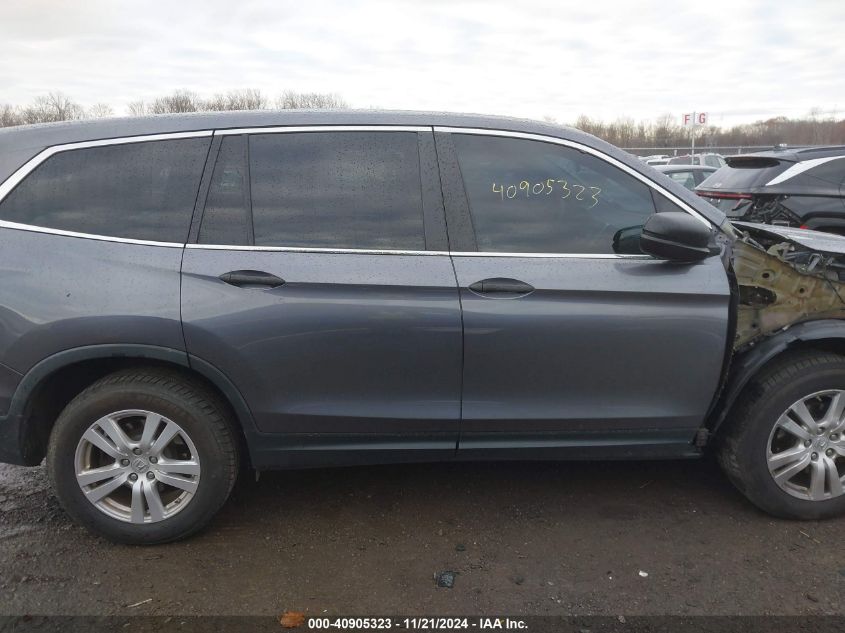 2018 Honda Pilot Lx VIN: 5FNYF6H16JB044122 Lot: 40905323