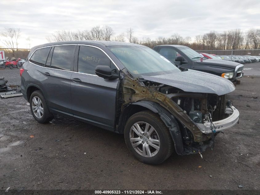 2018 Honda Pilot Lx VIN: 5FNYF6H16JB044122 Lot: 40905323