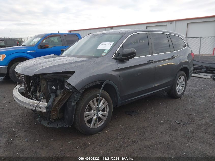 2018 Honda Pilot Lx VIN: 5FNYF6H16JB044122 Lot: 40905323