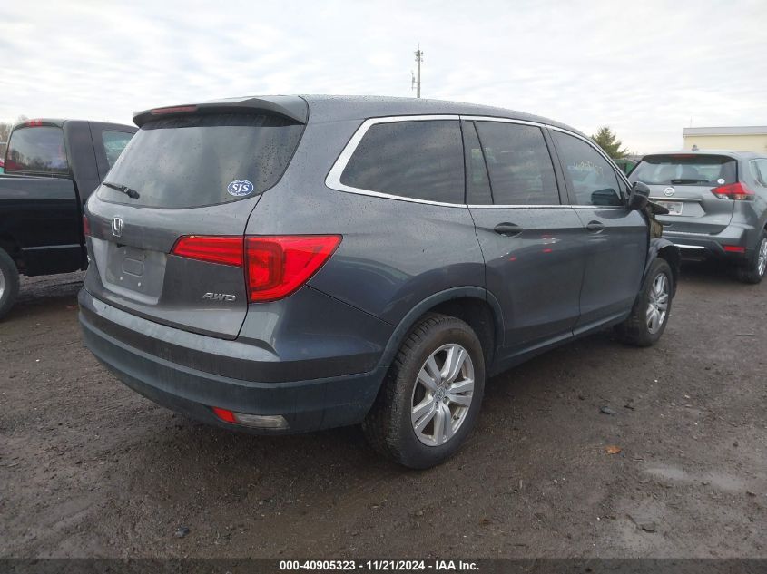 2018 Honda Pilot Lx VIN: 5FNYF6H16JB044122 Lot: 40905323