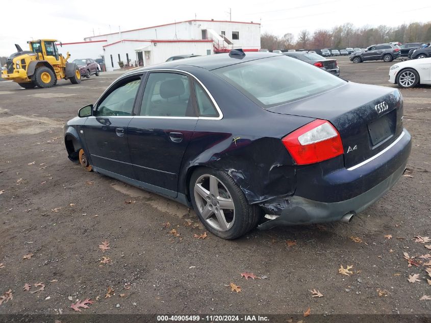 2004 Audi A4 3.0 VIN: WAULT68E54A064085 Lot: 40905499