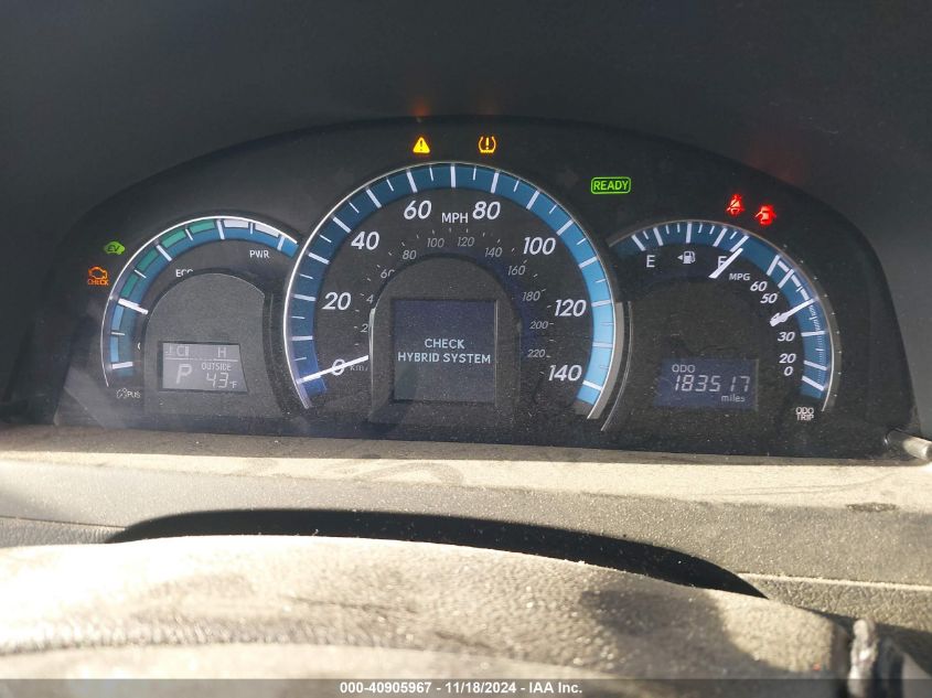 2013 TOYOTA CAMRY HYBRID VIN: 4T1BD1FK3DU086863
