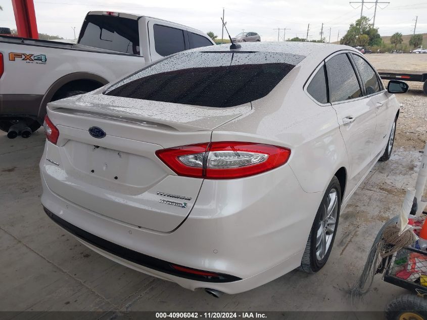 2016 Ford Fusion Hybrid Titanium VIN: 3FA6P0RU8GR184034 Lot: 40906042