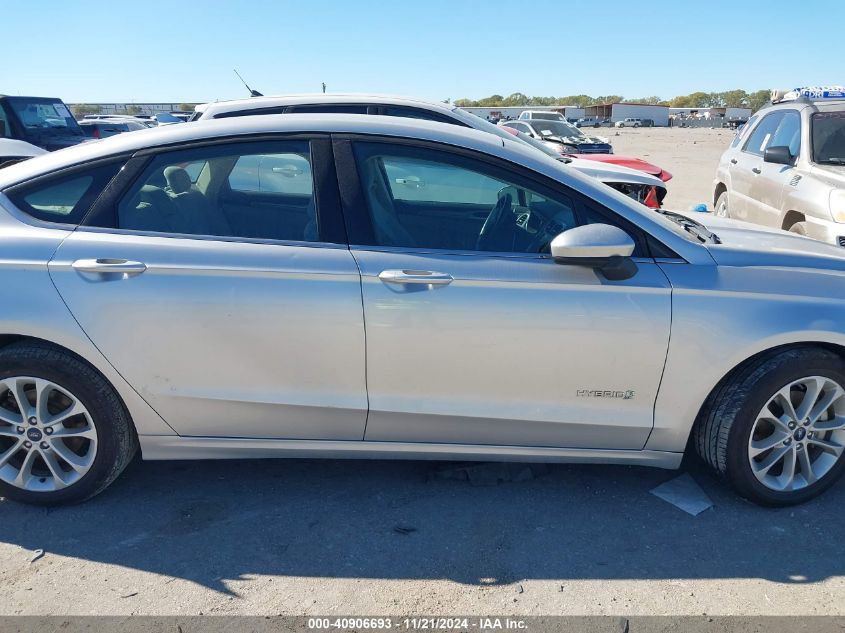 2019 Ford Fusion Hybrid Se VIN: 3FA6P0LU6KR241350 Lot: 40906693