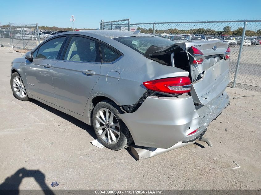 2019 Ford Fusion Hybrid Se VIN: 3FA6P0LU6KR241350 Lot: 40906693