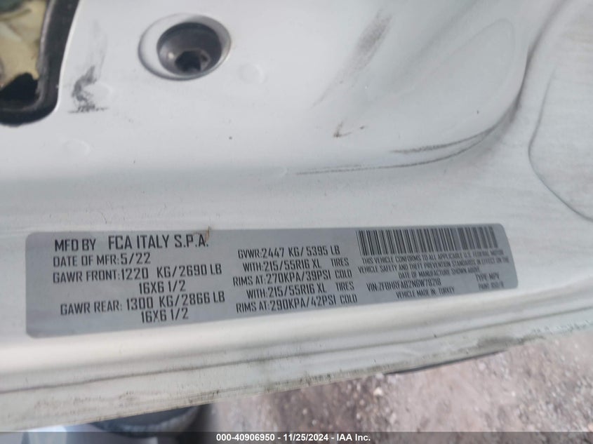 2022 RAM PROMASTER CITY CARGO VAN - ZFBHRFAB2N6W78218