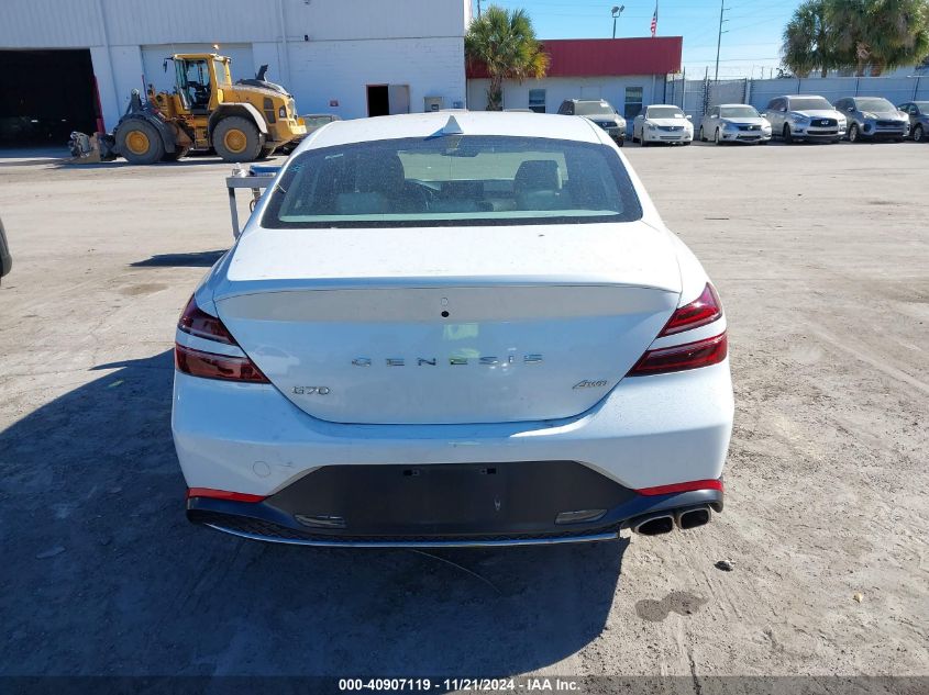 2023 Genesis G70 2.0T Awd VIN: KMTG34TA1PU131895 Lot: 40907119