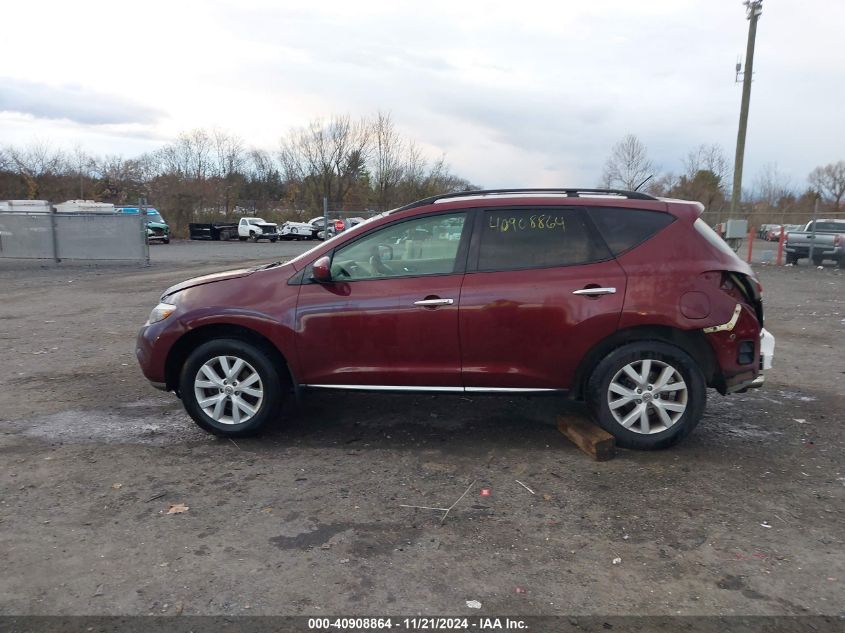 2012 Nissan Murano Sl VIN: JN8AZ1MW9CW209564 Lot: 40908864