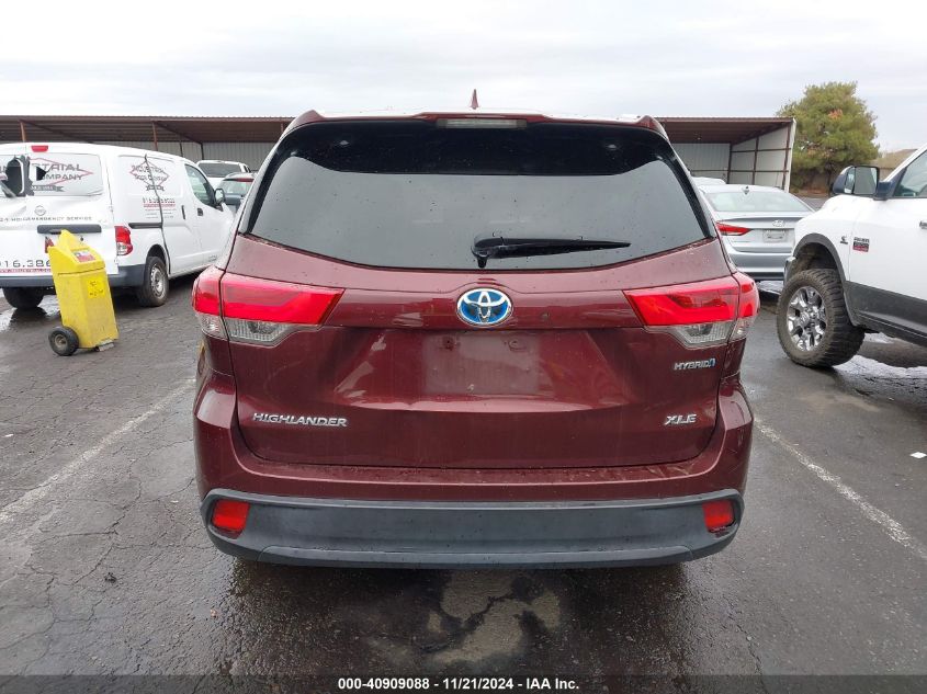 2019 Toyota Highlander Hybrid Xle VIN: 5TDJGRFH5KS057604 Lot: 40909088