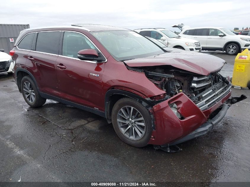 2019 Toyota Highlander Hybrid Xle VIN: 5TDJGRFH5KS057604 Lot: 40909088