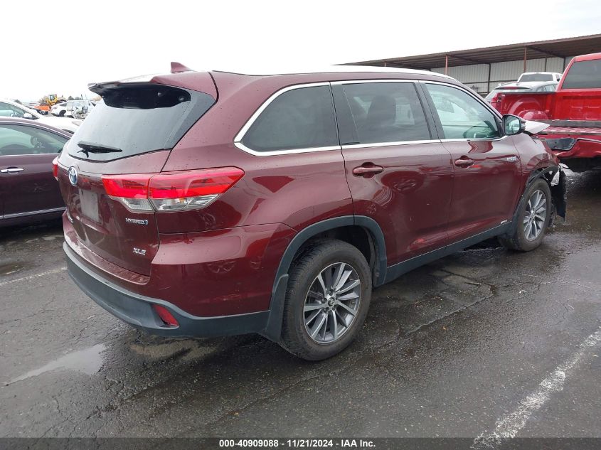 2019 Toyota Highlander Hybrid Xle VIN: 5TDJGRFH5KS057604 Lot: 40909088