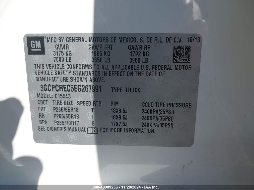 VIN 3GCPCREC5EG267991 2014 Chevrolet Silverado 1500... no.9