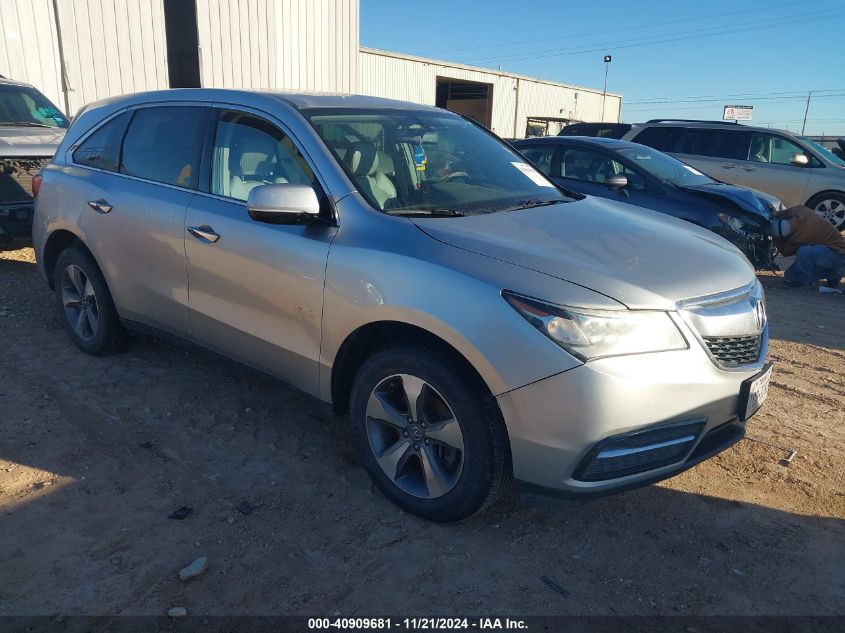 2014 Acura Mdx VIN: 5FRYD4H21EB015733 Lot: 40909681