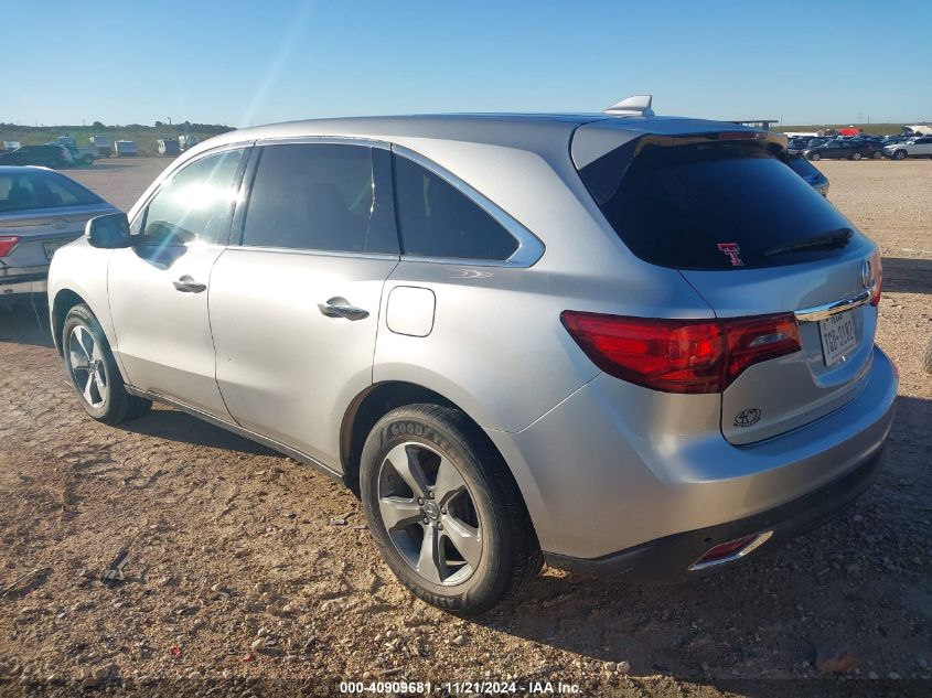 2014 Acura Mdx VIN: 5FRYD4H21EB015733 Lot: 40909681