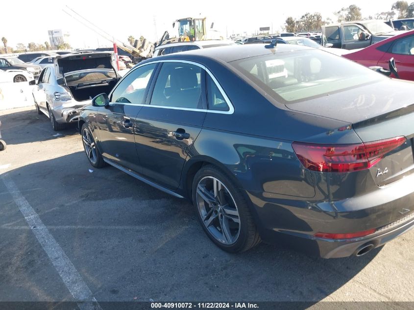 2018 Audi A4 2.0T Premium/2.0T Tech Premium VIN: WAUENAF44JA151424 Lot: 40910072