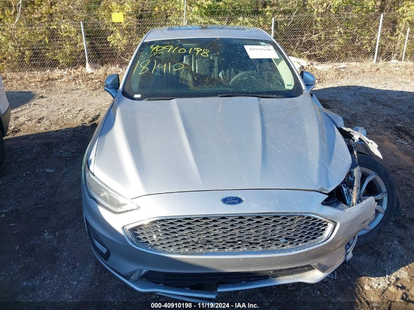 2019 Ford Fusion Hybrid Titanium VIN: 3FA6P0RU5KR181410 Lot: 40910198