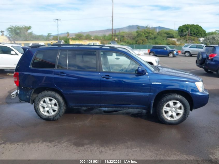 2003 Toyota Highlander Limited V6/V6 VIN: JTEGF21A630073146 Lot: 40910314