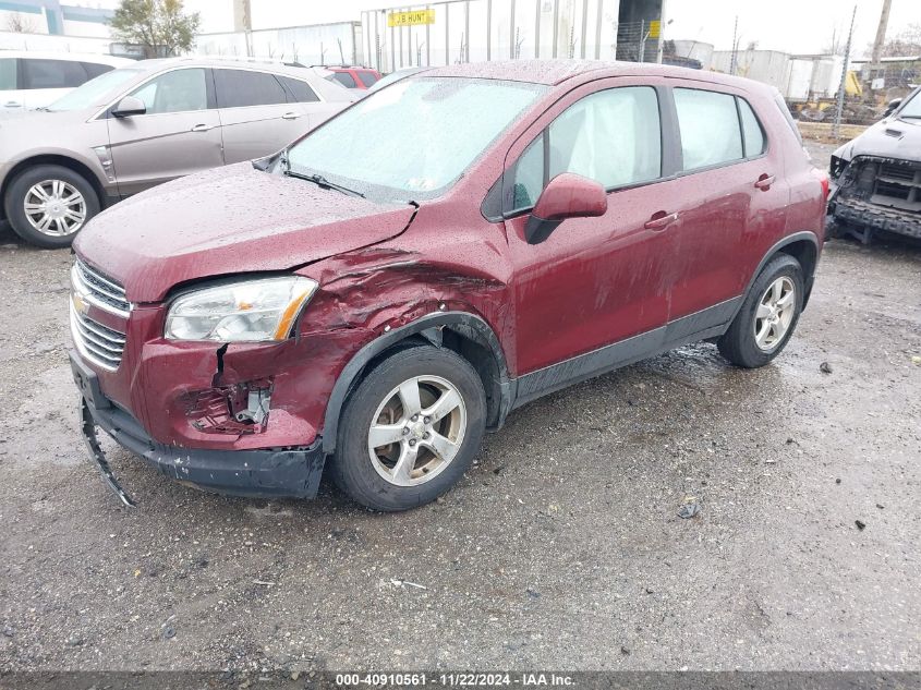 2016 Chevrolet Trax 1Ls VIN: 3GNCJNSB2GL266890 Lot: 40910561