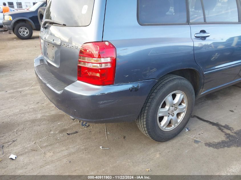 2001 Toyota Highlander V6 VIN: JTEGF21A310019767 Lot: 40911903