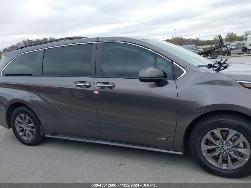 2021 Toyota Sienna Xle VIN: 5TDYRKEC1MS008618 Lot: 40912680