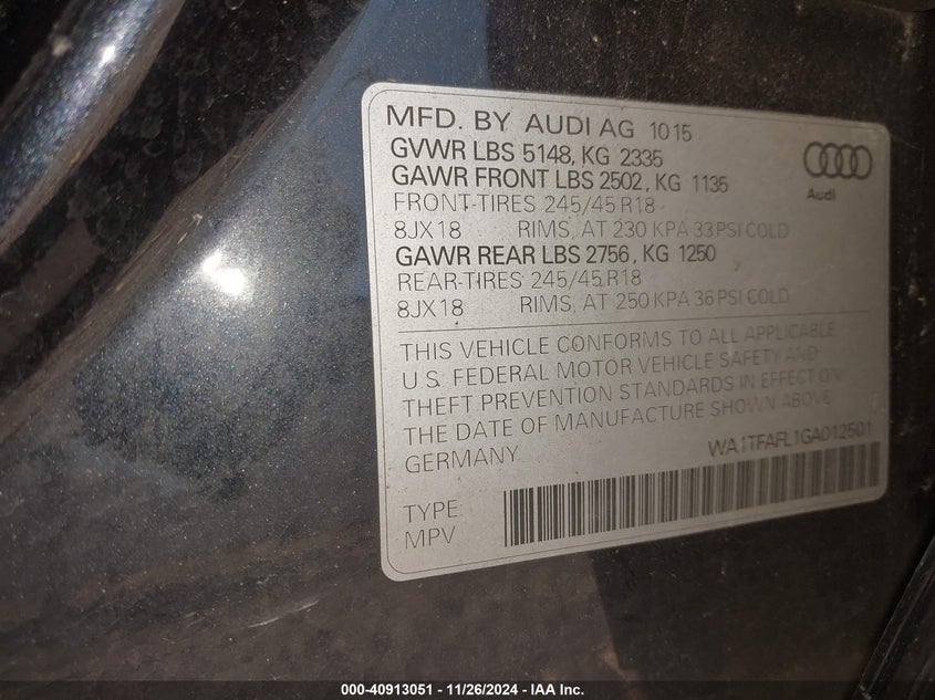 2016 AUDI ALLROAD 2.0T PREMIUM - WA1TFAFL1GA012501