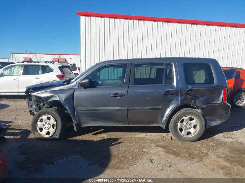 2013 Honda Pilot Lx VIN: 5FNYF3H21DB039020 Lot: 40914030