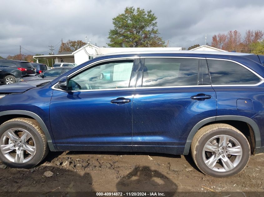 2016 Toyota Highlander Limited V6 VIN: 5TDYKRFH3GS152196 Lot: 40914872