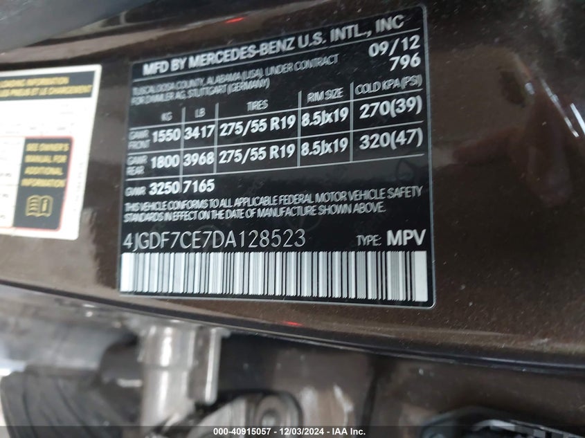 2013 MERCEDES-BENZ GL 450 4MATIC - 4JGDF7CE7DA128523