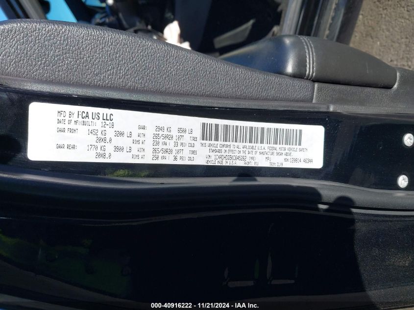 2019 DODGE DURANGO GT PLUS RWD - 1C4RDHDG5KC645262