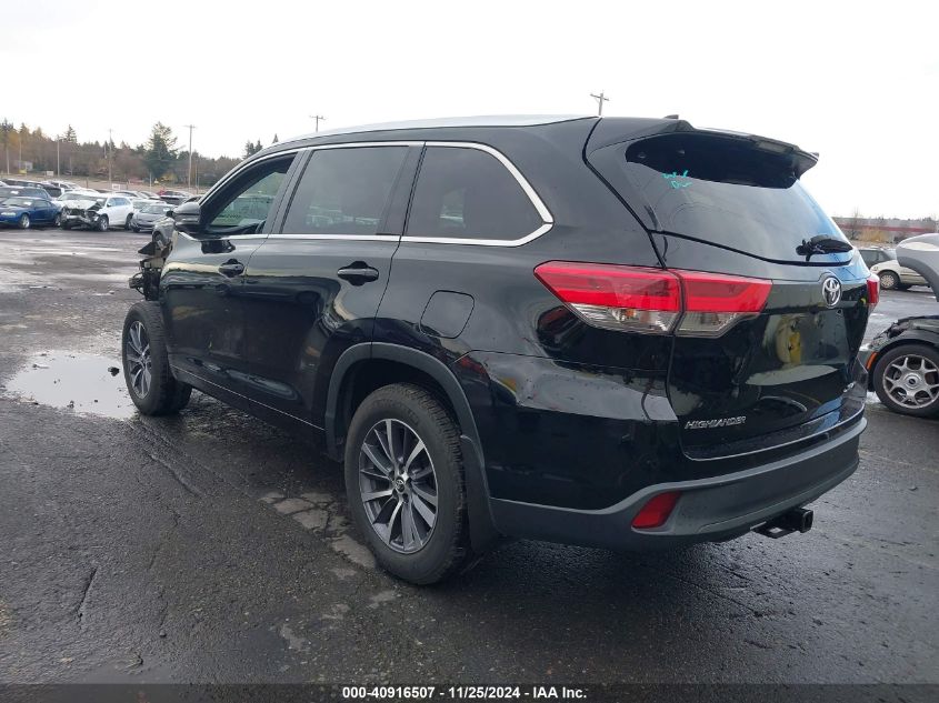 VIN 5TDJZRFH1HS362455 2017 Toyota Highlander, Xle no.3