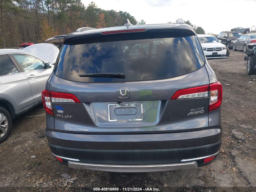 2019 Honda Pilot Elite VIN: 5FNYF6H09KB062252 Lot: 40916989