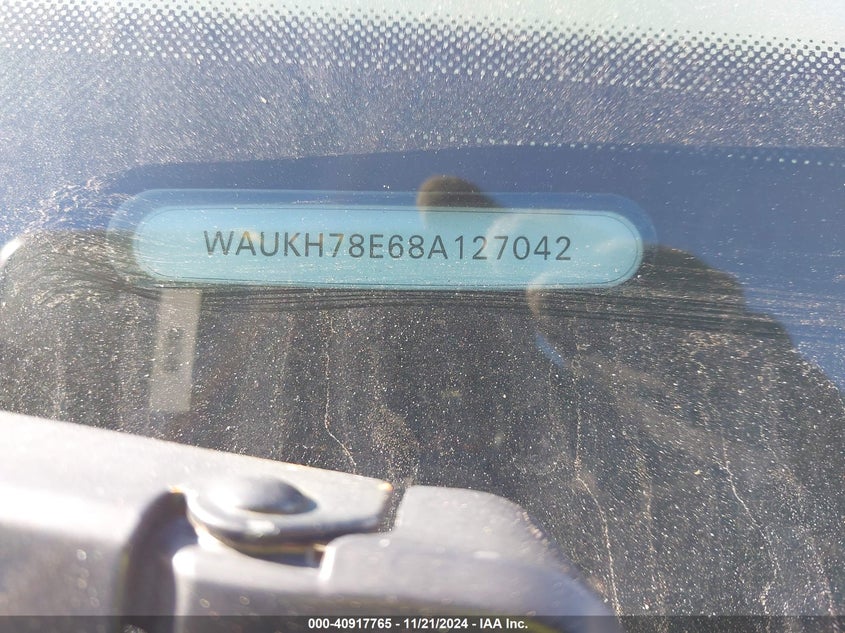 2008 Audi A4 3.2 VIN: WAUKH78E68A127042 Lot: 40917765