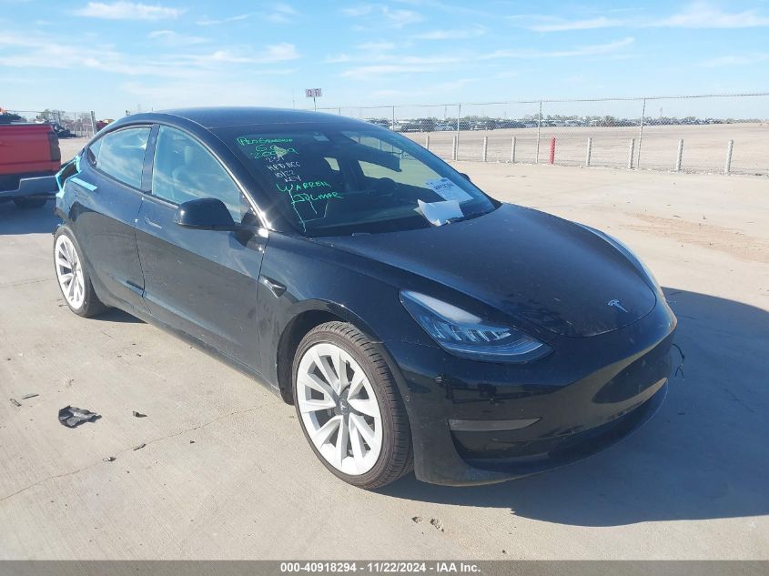 VIN 5YJ3E1EB4NF245441 2022 TESLA MODEL 3 no.1