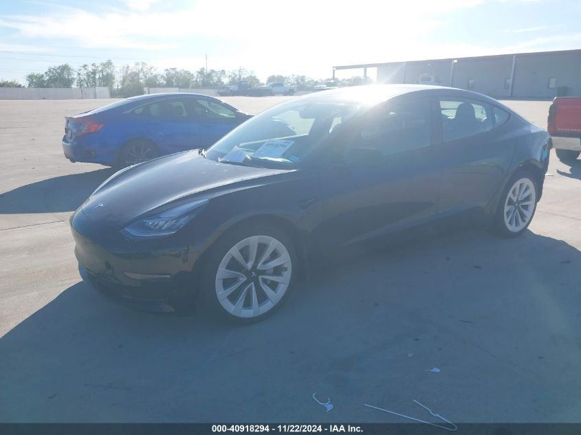 VIN 5YJ3E1EB4NF245441 2022 TESLA MODEL 3 no.2