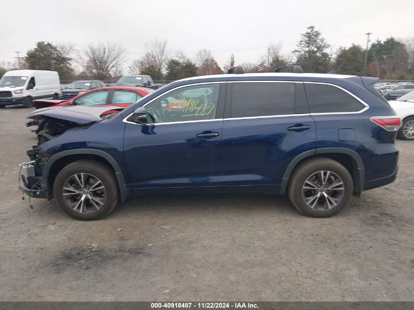 2016 Toyota Highlander Xle V6 VIN: 5TDJKRFH8GS233633 Lot: 40918487