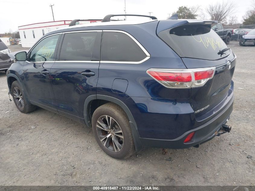 VIN 5TDJKRFH8GS233633 2016 Toyota Highlander, Xle V6 no.3