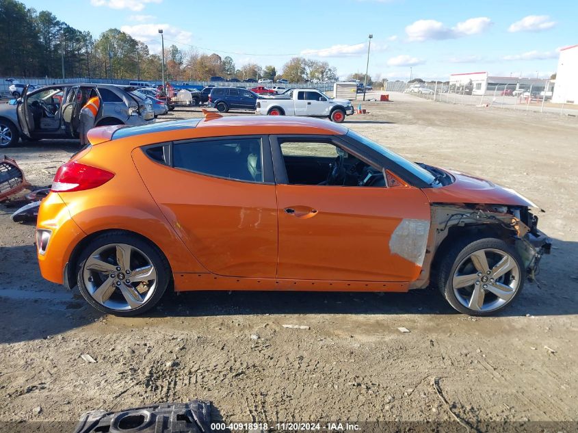 2013 HYUNDAI VELOSTER TURBO W/BLACK - KMHTC6AE0DU180429