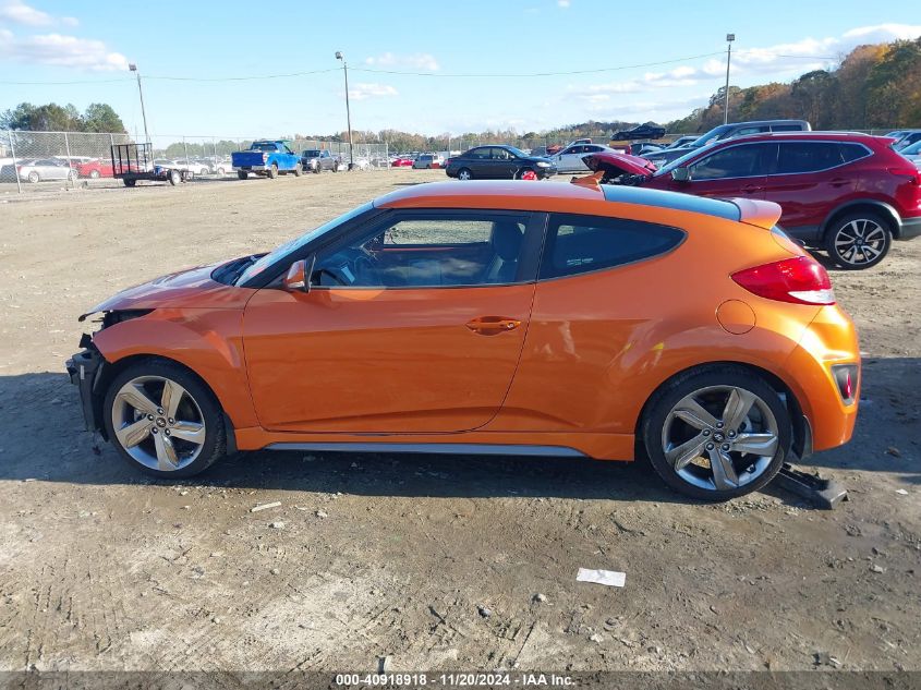 2013 HYUNDAI VELOSTER TURBO W/BLACK - KMHTC6AE0DU180429