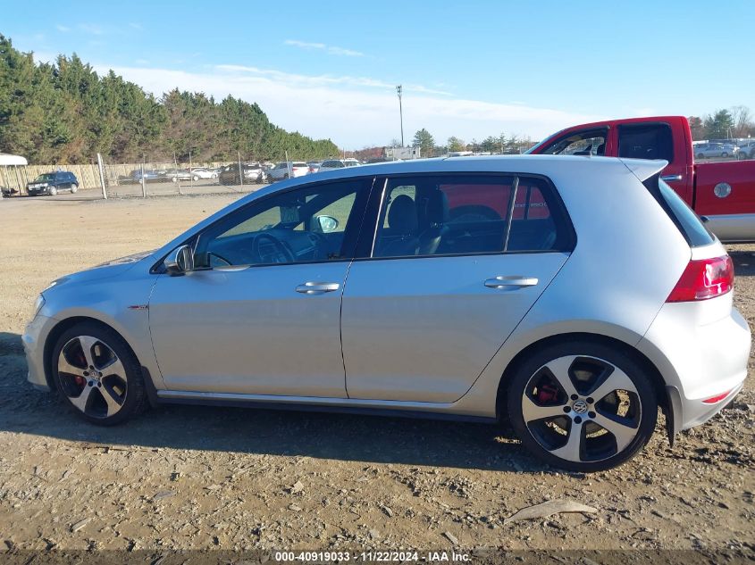 2016 Volkswagen Golf Gti Autobahn W/Performance Package 4-Door VIN: 3VW447AU6GM020855 Lot: 40919033