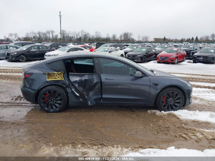 2023 Tesla Model 3 Performance Dual Motor All-Wheel Drive VIN: 5YJ3E1EC6PF590739 Lot: 40919165