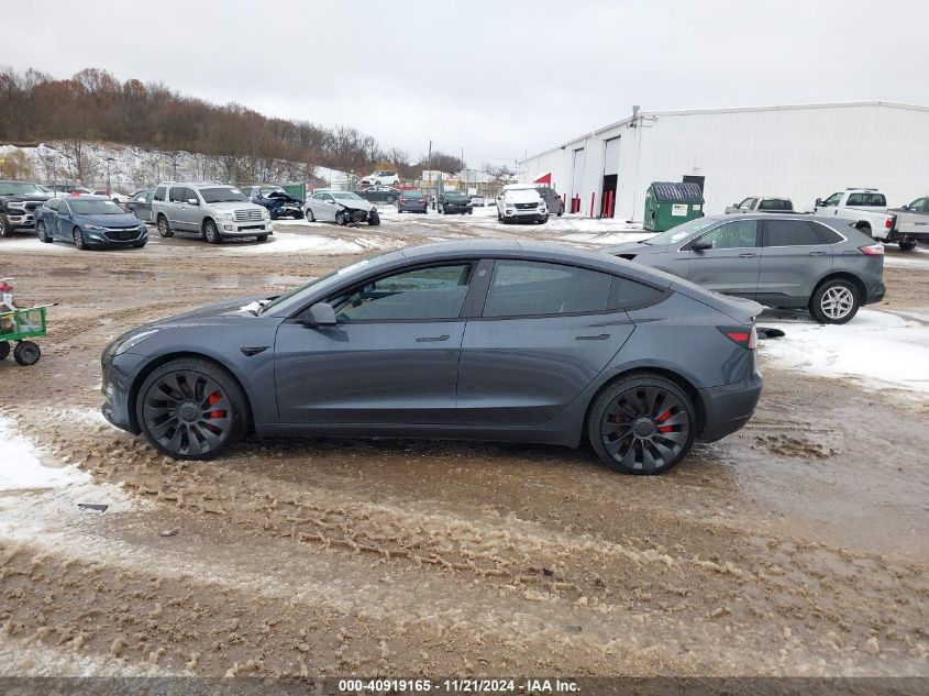 2023 Tesla Model 3 Performance Dual Motor All-Wheel Drive VIN: 5YJ3E1EC6PF590739 Lot: 40919165