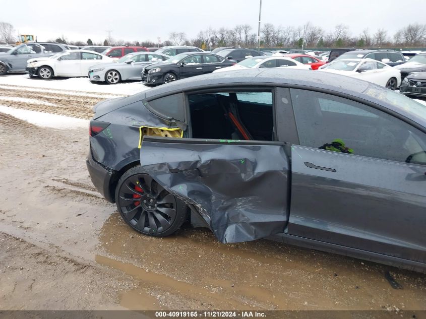 2023 Tesla Model 3 Performance Dual Motor All-Wheel Drive VIN: 5YJ3E1EC6PF590739 Lot: 40919165